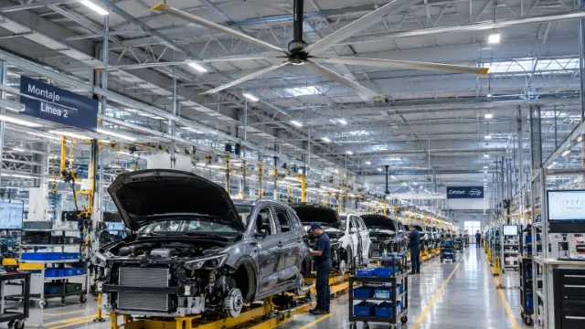 Ventilación en una nave de automoción